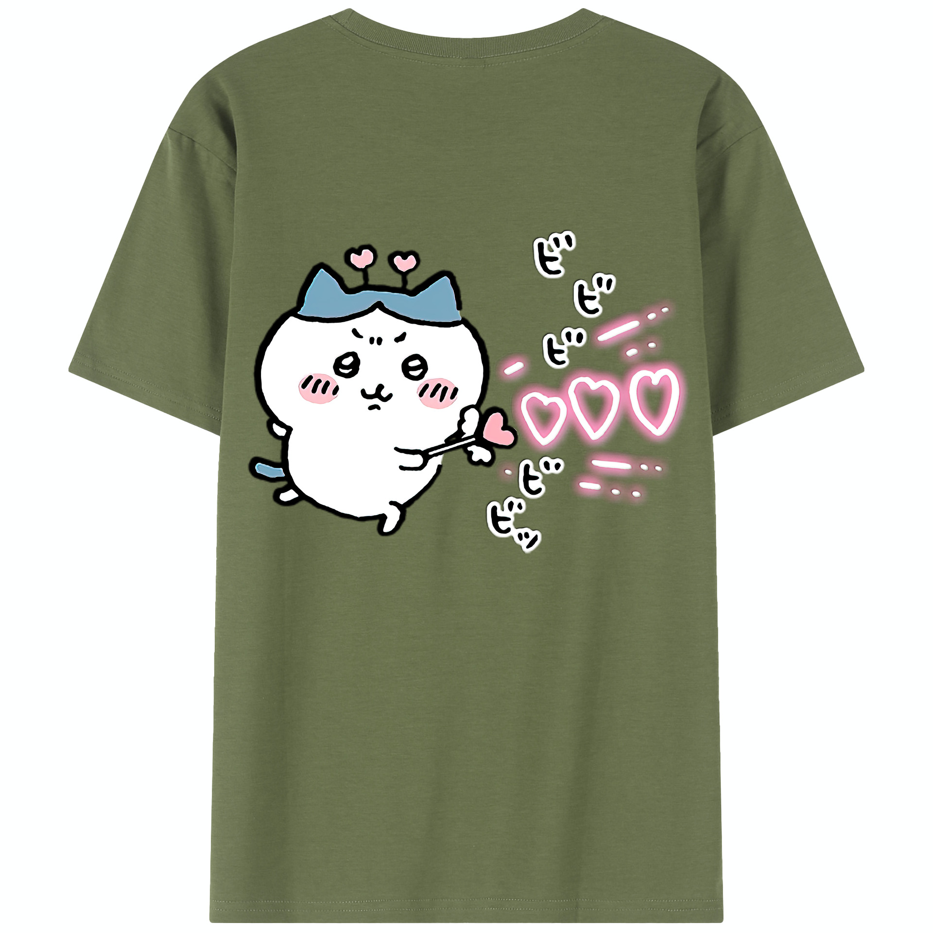 （画像用） ちいかわ ハチワレ Chii-kawa hachiware 綿100％半袖Tシャツ（背面プリント）